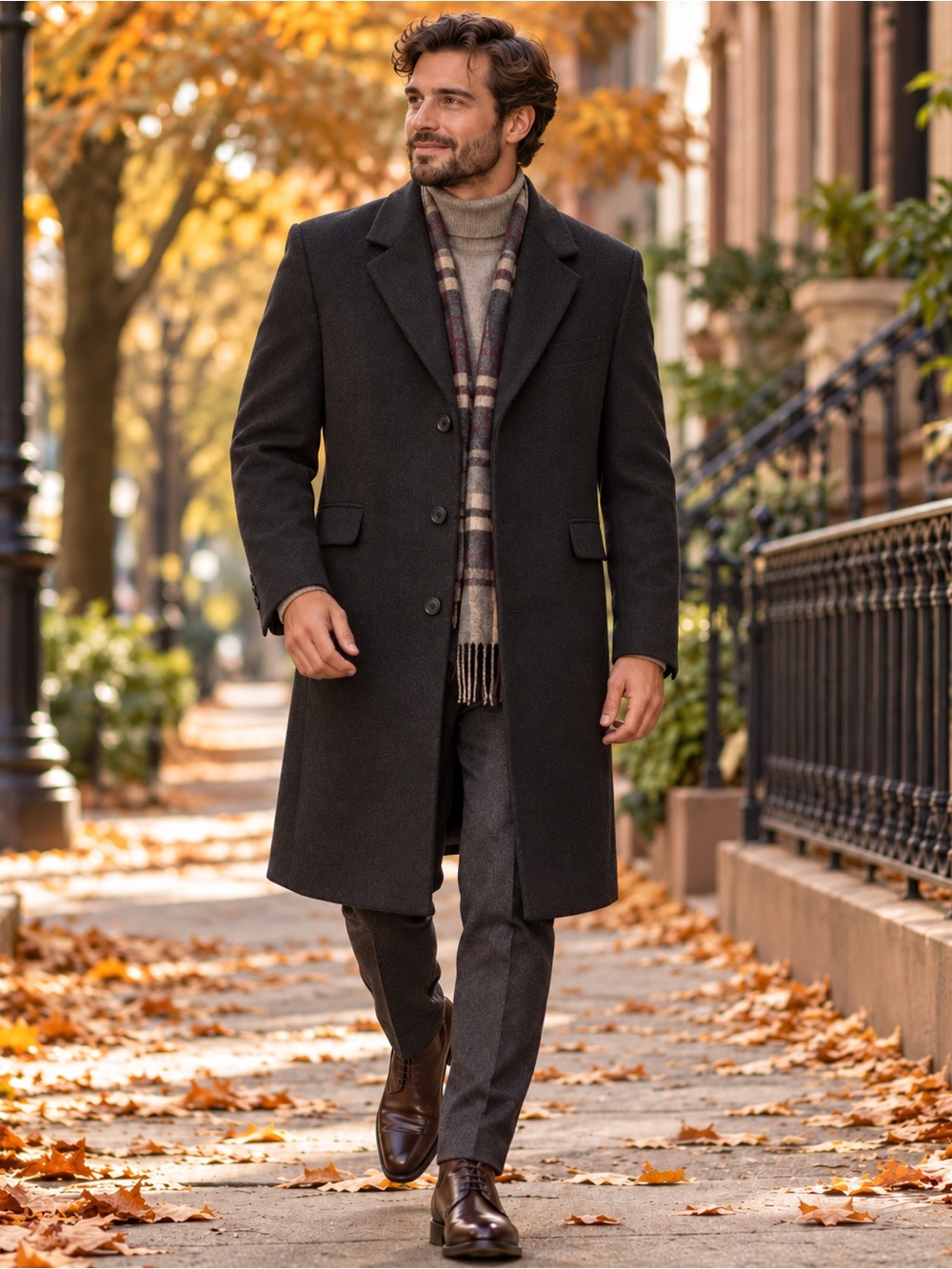 Vintage Cricketeer Men’s 38R/Small Wool Cashmere Long Overcoat Charcoal